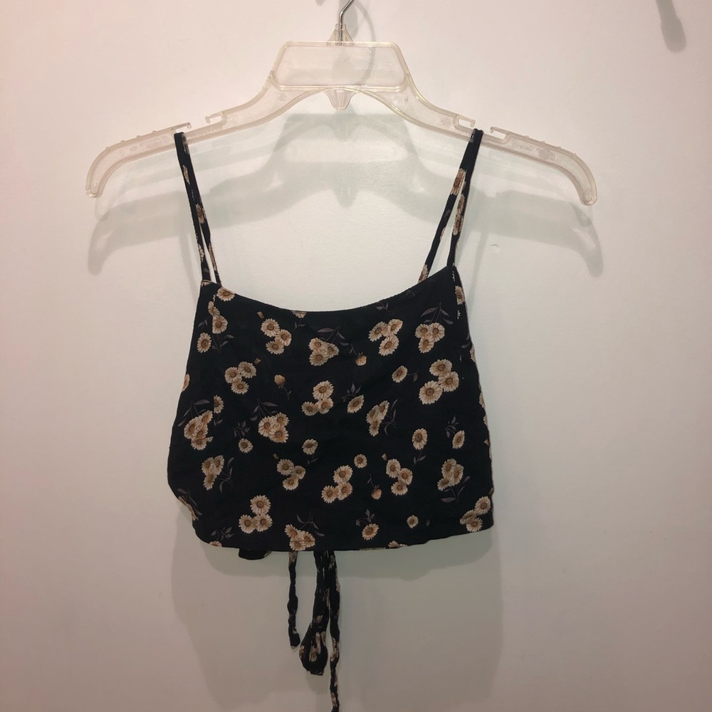RARE Brandy Melville Floral Tie shirt